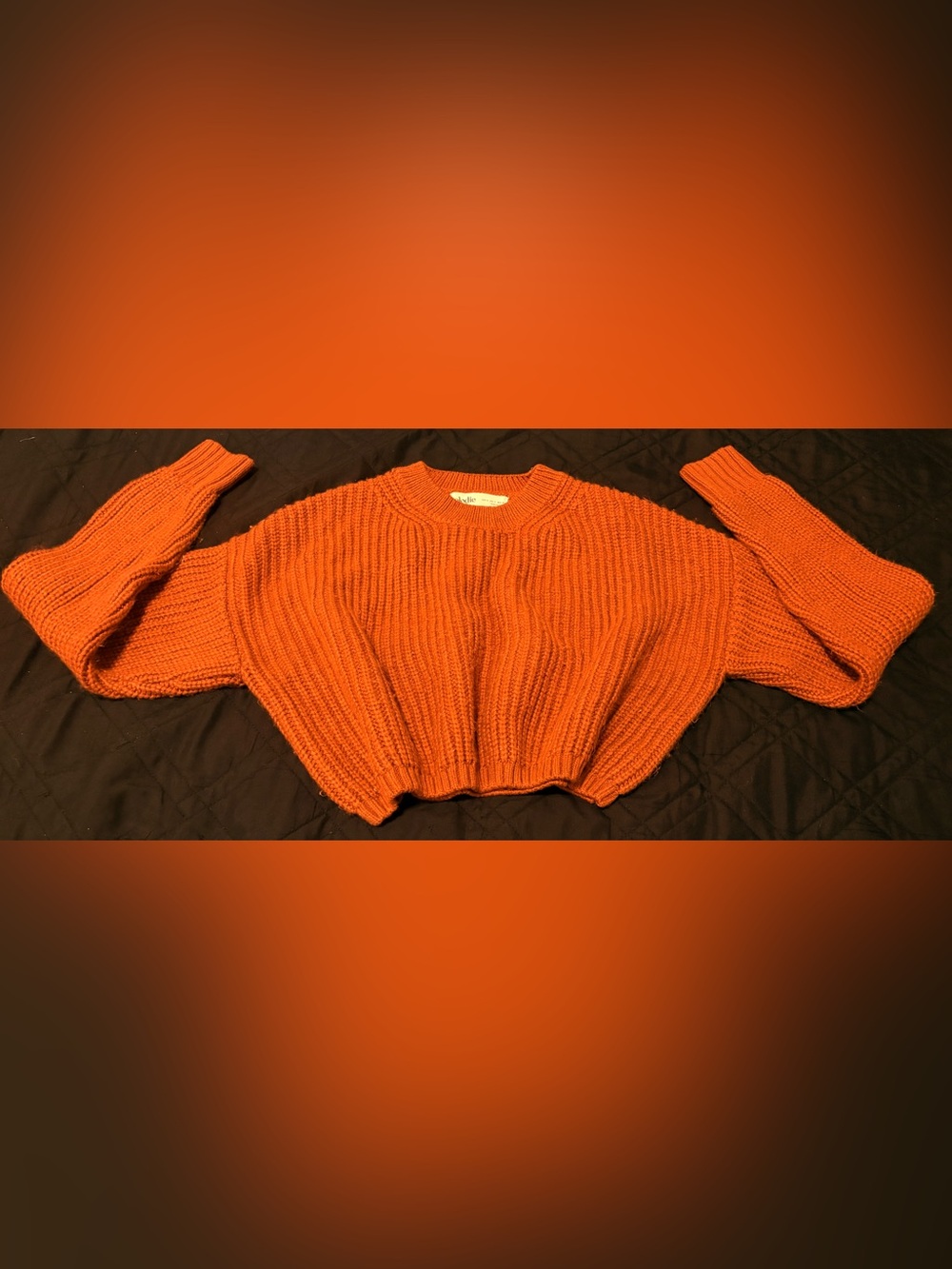 Elodie Cropped Burnt Orange Knitted Sweater